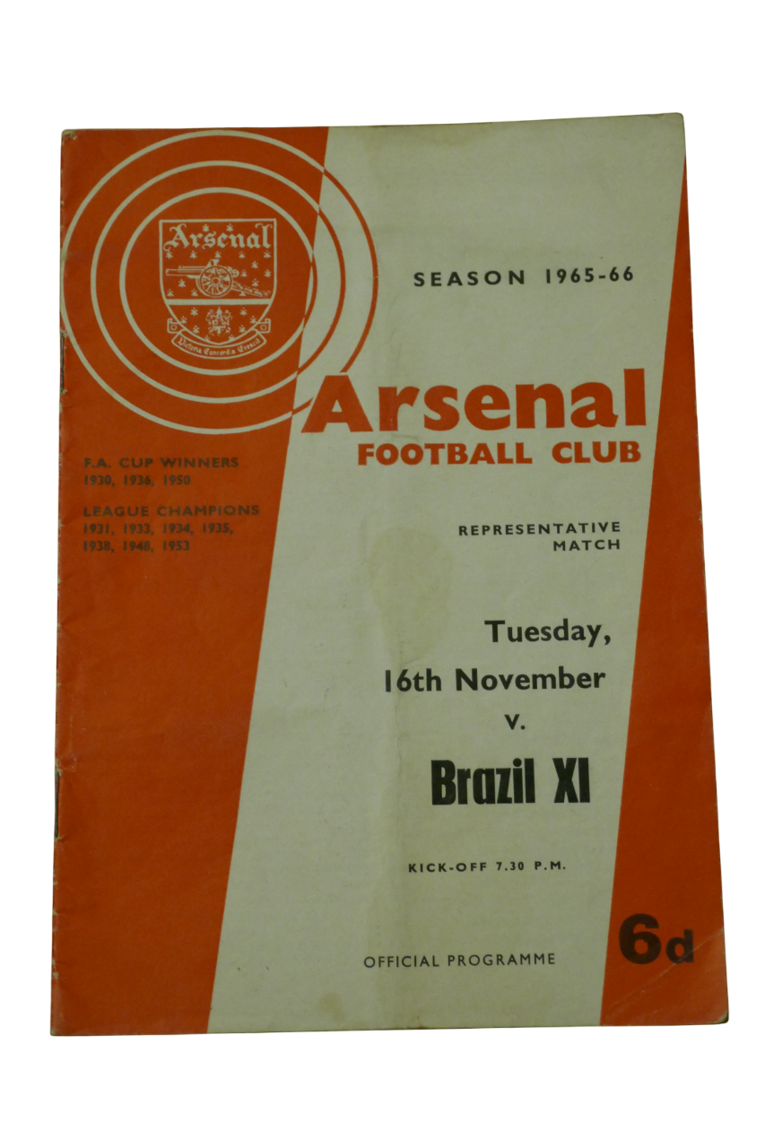 Programme Match Amical 1965/66 - Arsenal / Brésil _ #03360