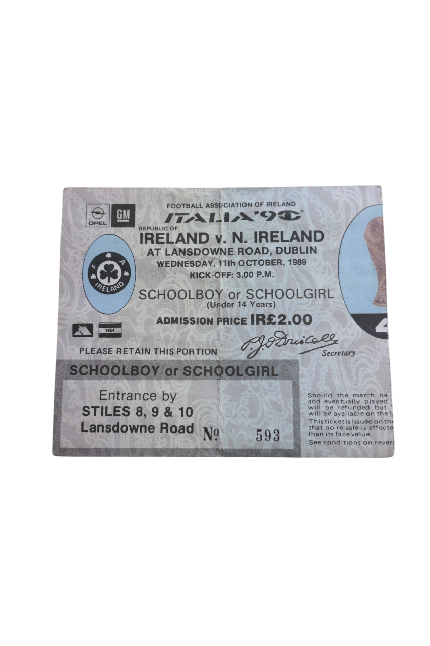 Ticket Coupe du Monde 1990 - Irlande / Irlande du Nord _ #03913