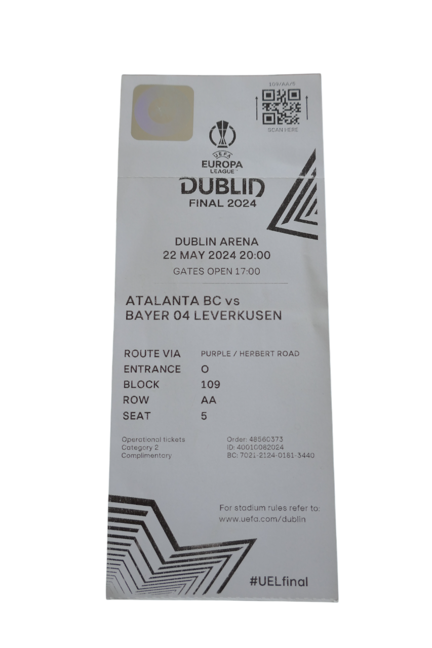 Ticket Europa League Finale 2024 - Atalanta Bergame / Bayer Leverkusen _ #03909