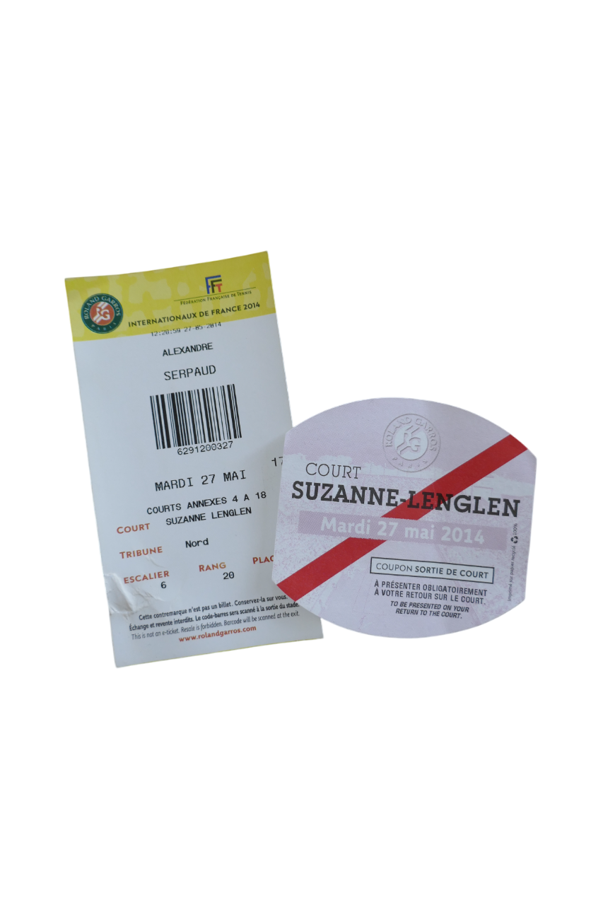Ticket Roland Garros 2014 - Court Suzanne Lenglen _ #03961