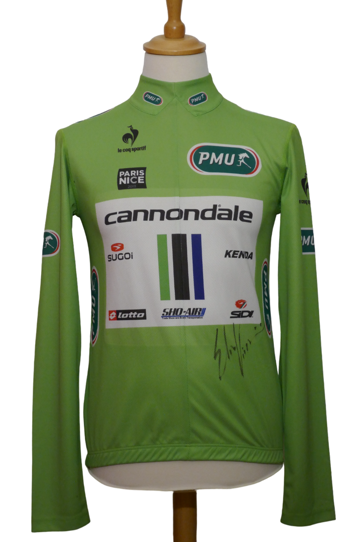 Paris Nice 2013 - Cannondale - Elia Viviani - Maillot distinctif protocolaire Signé _ (XL) #02426