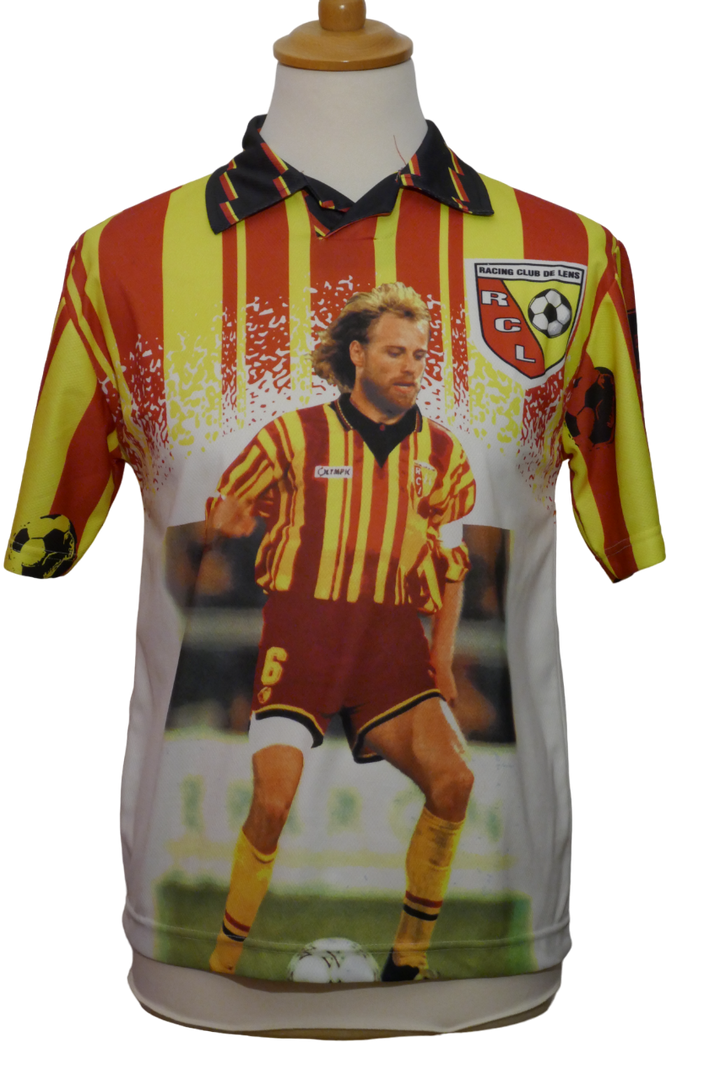 RC Lens - Jean-Guy Walleme - Maillot de supporter années 90' _ (S) #02578