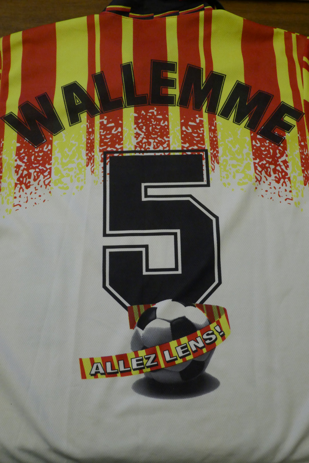 RC Lens - Jean-Guy Walleme - Maillot de supporter années 90' _ (S) #02578
