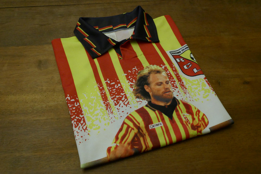 RC Lens - Jean-Guy Walleme - Maillot de supporter années 90' _ (S) #02578