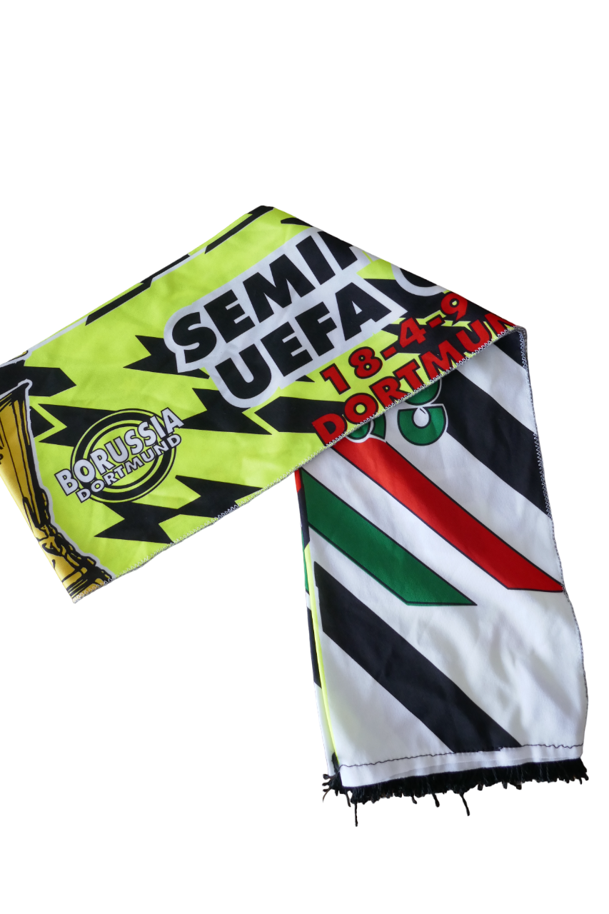 Juventus Turin - Borussia Dortmund - Echarpe 1/2 coupe UEFA 94/95 _ #02655