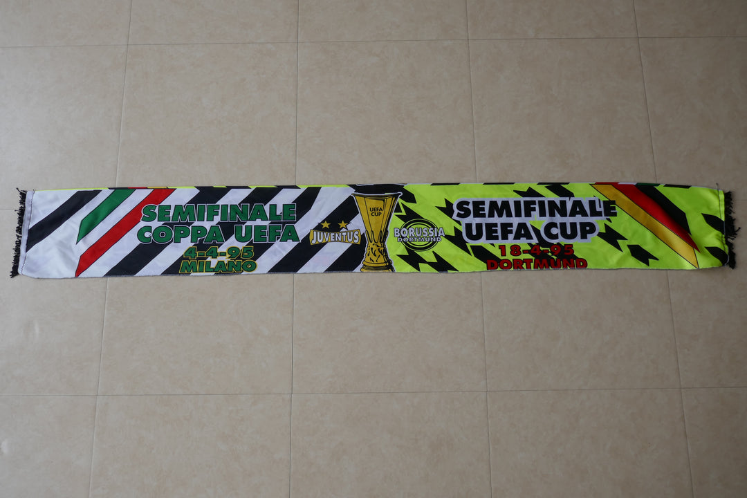 Juventus Turin - Borussia Dortmund - Echarpe 1/2 coupe UEFA 94/95 _ #02655