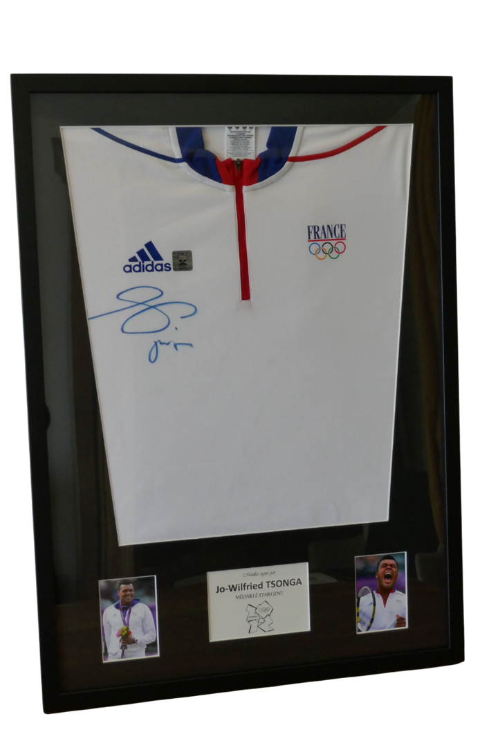 Tennis - Jo-Wilfried Tsonga - France - Maillot Jeux Olympiques 22012 - signé et Encadré _ #00960