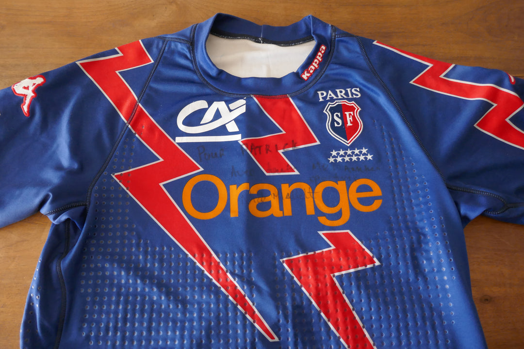 Stade Français 2003/04 - Sylvain Marconnet - Maillot porté et signé par Nick Mallett _ (3XL) #02823