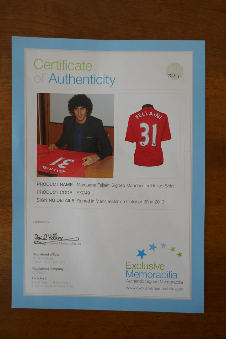 Manchester United - Marouane Fellaini - Maillot 2013/14 Signé _ (L) #03262