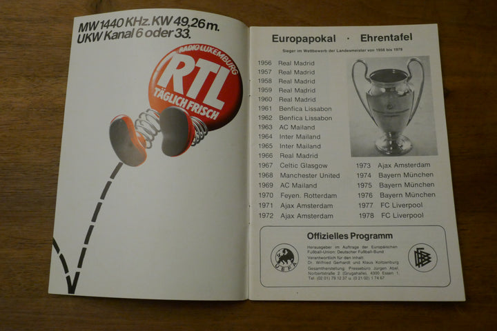 Programme Champions League Finale 1978/79 - Malmö FF / Nottingham Forest _ #03381
