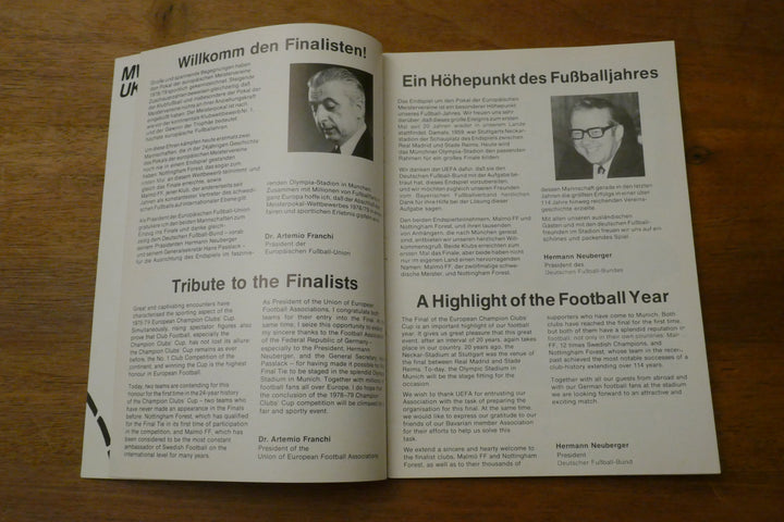 Programme Champions League Finale 1978/79 - Malmö FF / Nottingham Forest _ #03381