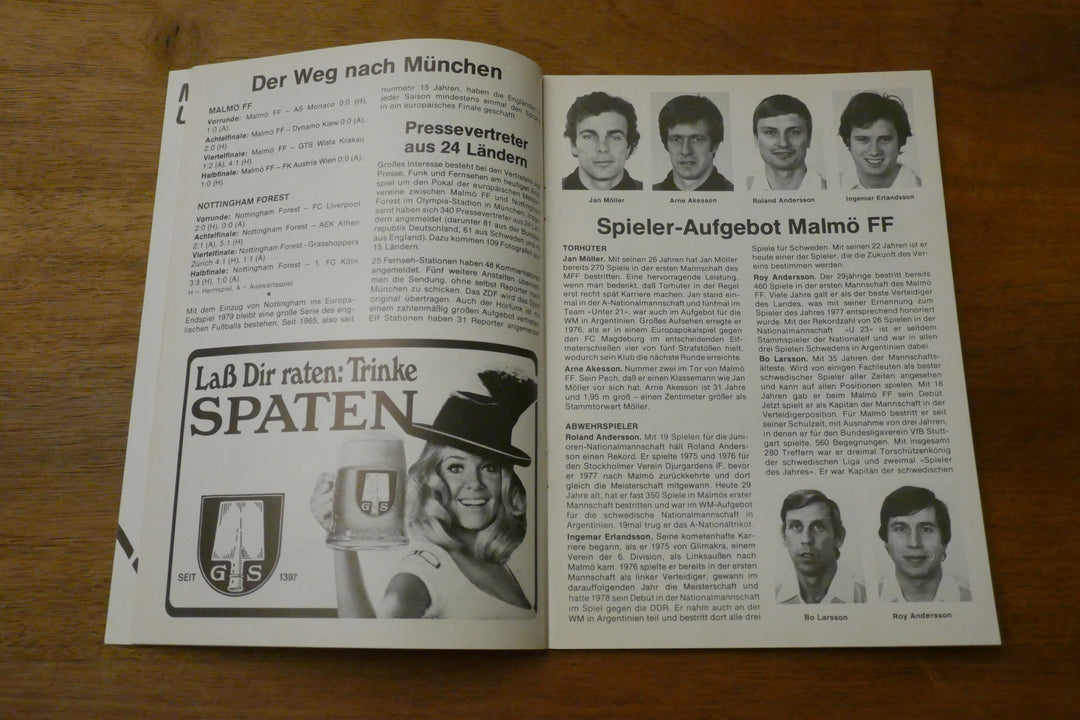 Programme Champions League Finale 1978/79 - Malmö FF / Nottingham Forest _ #03381