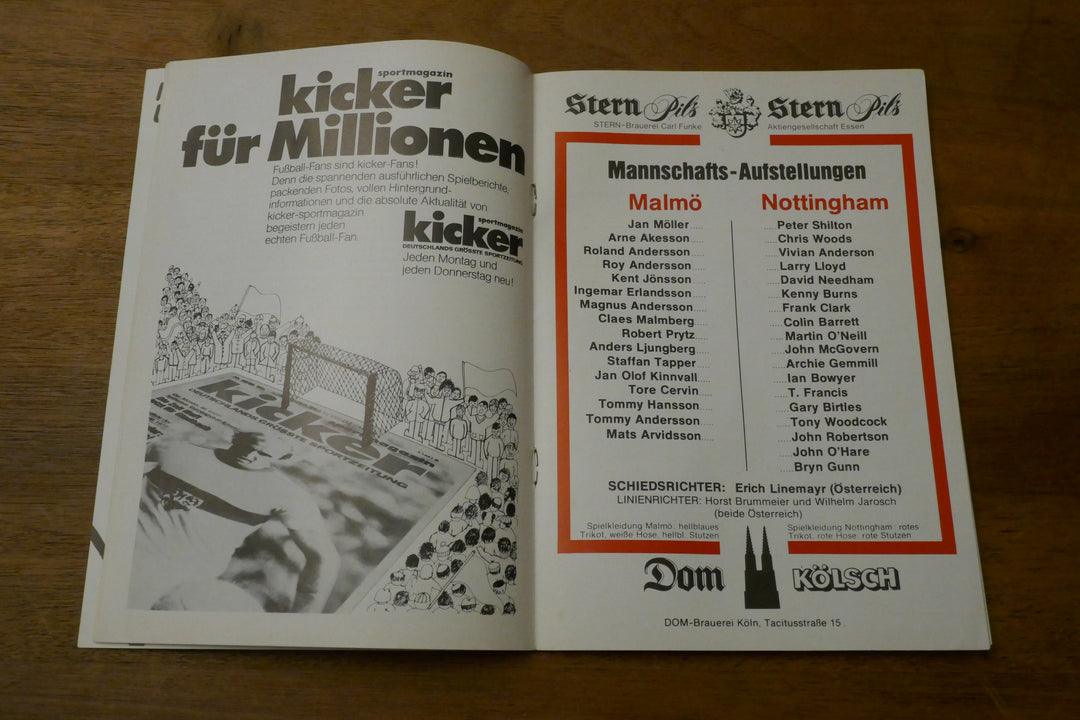 Programme Champions League Finale 1978/79 - Malmö FF / Nottingham Forest _ #03381