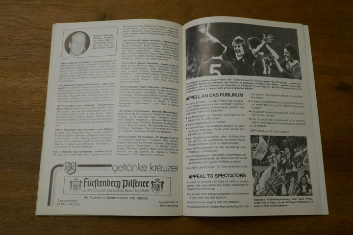 Programme Champions League Finale 1978/79 - Malmö FF / Nottingham Forest _ #03381
