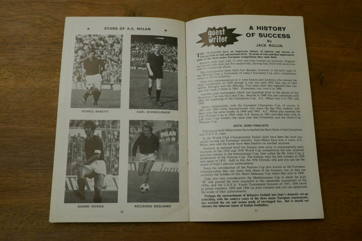 Programme Coupe d'Europe de l'UEFA 1/2 finale 1971/72 - Tottenham Hotspur FC / AC Milan _ #03341