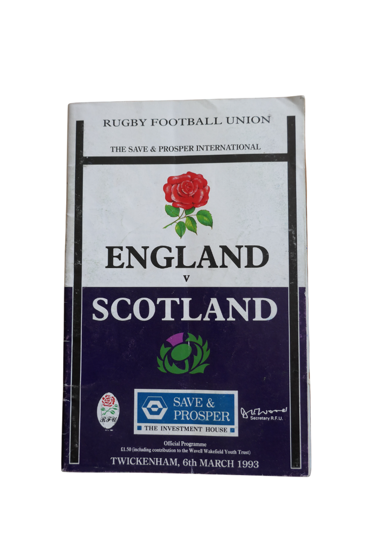 Programme Tournoi des 5 Nations 1993 - Angleterre / Ecosse - signé _ #03904