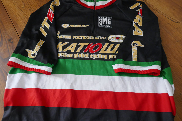 Katusha 2010 - Filippo Pozzato - Maillot Champion d'Italie spécial Roubaix _ (XXL) #03984
