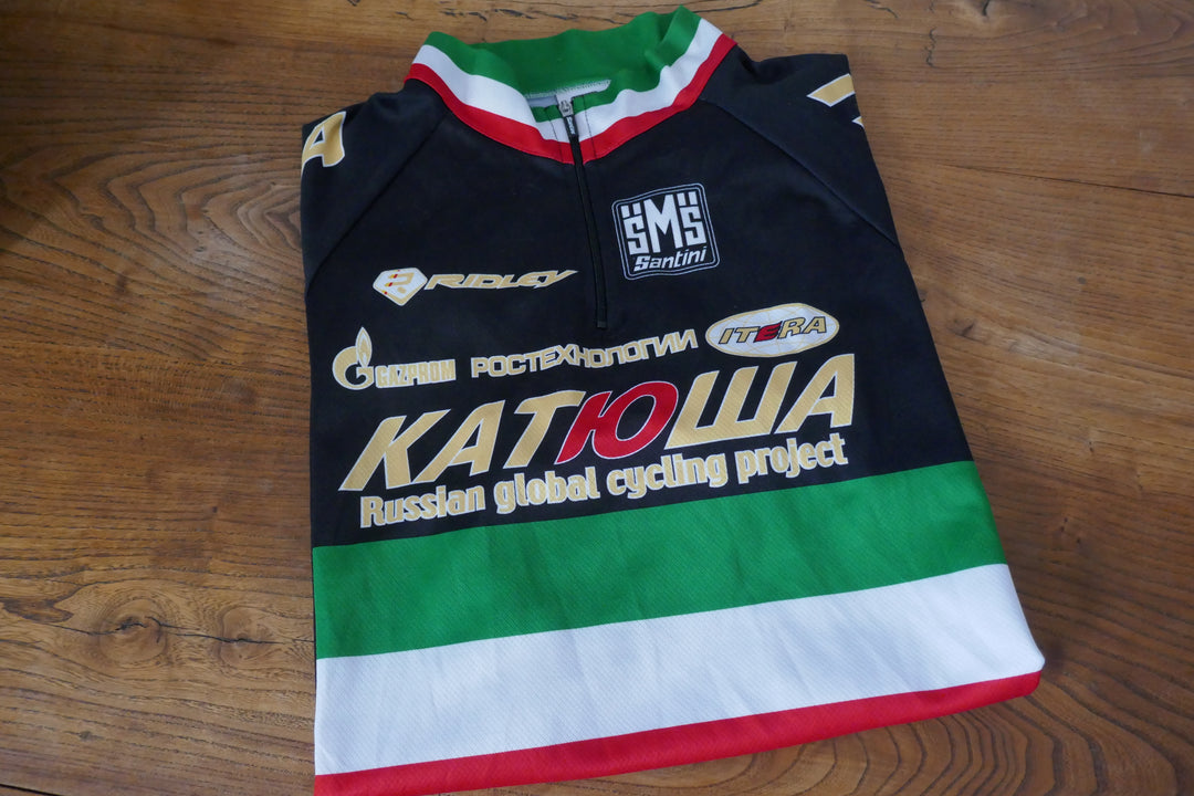 Katusha 2010 - Filippo Pozzato - Maillot Champion d'Italie spécial Roubaix _ (XXL) #03984