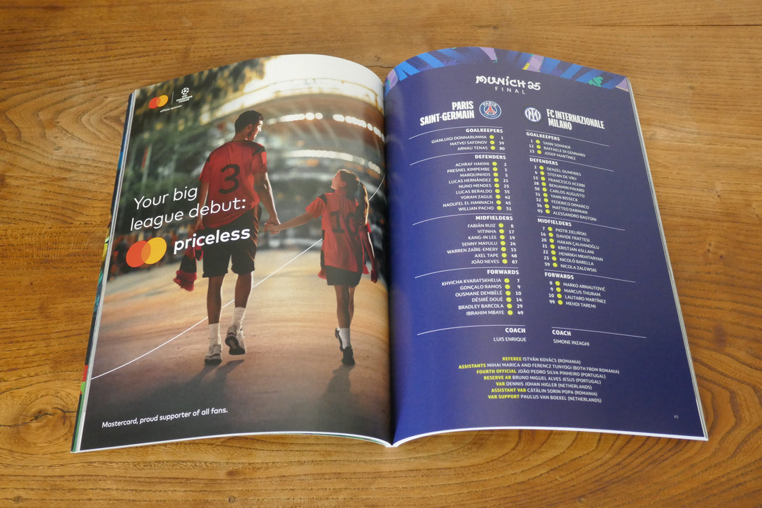 Programme Champions League 2024/25 finale - Paris Saint Germain / Inter Milan _ #03959