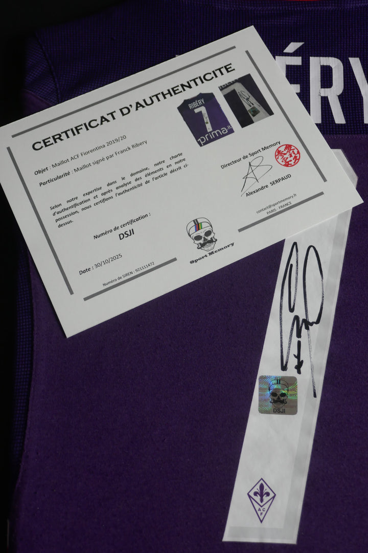Fiorentina 2019/20 - Franck Ribery - Maillot signé et Encadré _ #04114