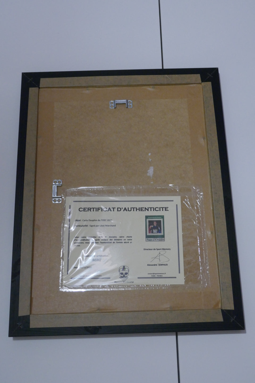 Natation - Léon Marchand - Carte signée et Encadrée _ #03319