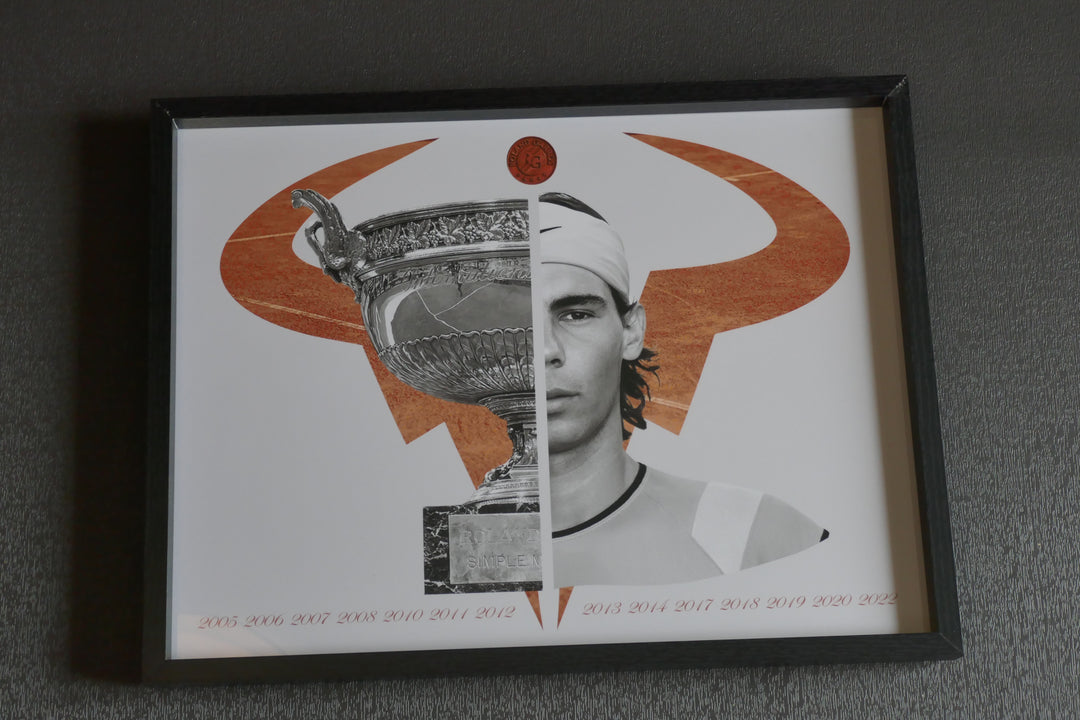 Rafael Nadal - Palmares Roland Garros - Cadre noir _ (30x40)