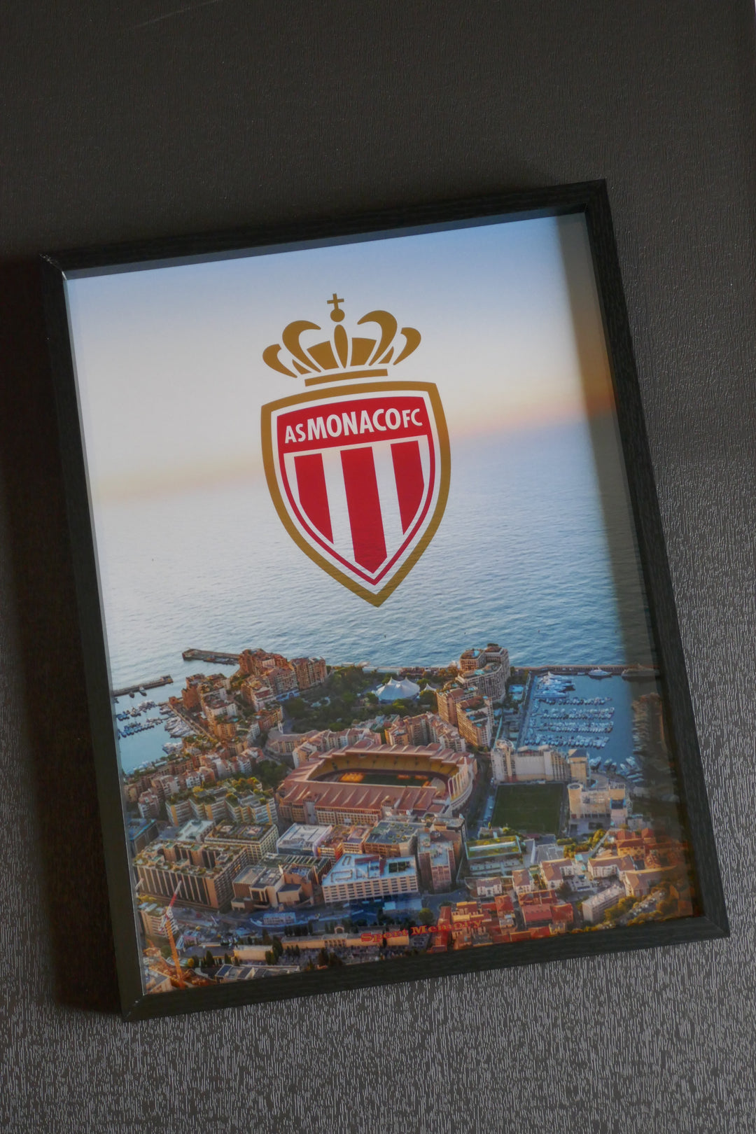 AS Monaco - Stade Louis II et Méditerranée - Cadre noir _ (30x40)