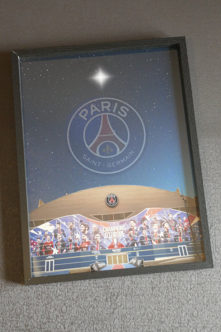 Paris Saint Germain - Parc des Pinces & Nuit étoilée - Cadre noir _ (30x40)