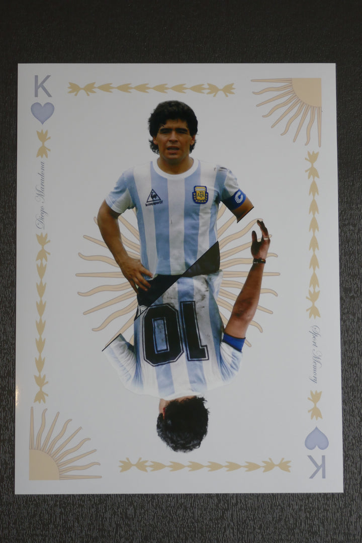 Diego Maradona - Carte de jeu - Tirage sans cadre _ (30x40)