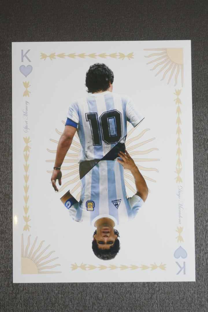 Diego Maradona - Carte de jeu - Tirage sans cadre _ (30x40)