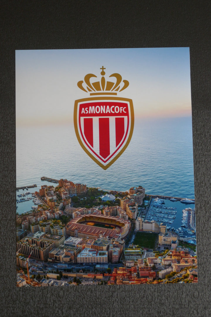 AS Monaco - Stade Louis II et Méditerranée - Tirage sans cadre _ (30x40)
