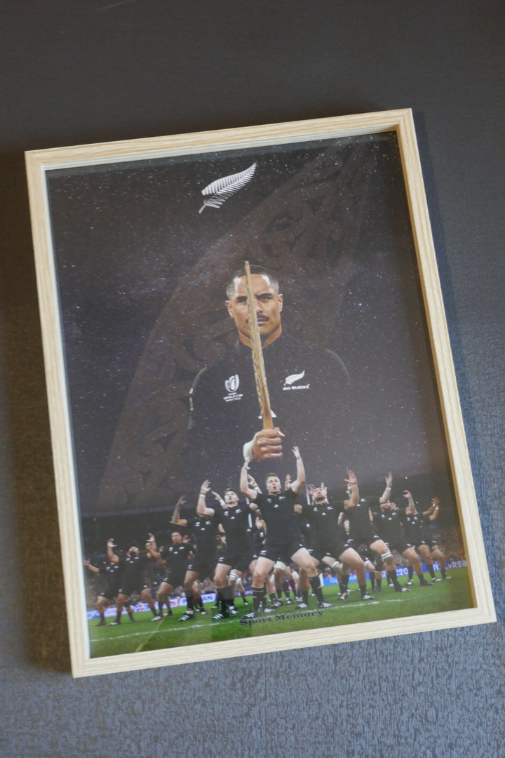 Nouvelle-Zélande All Blacks - Haka - Cadre couleur bois naturel _ (30x40)