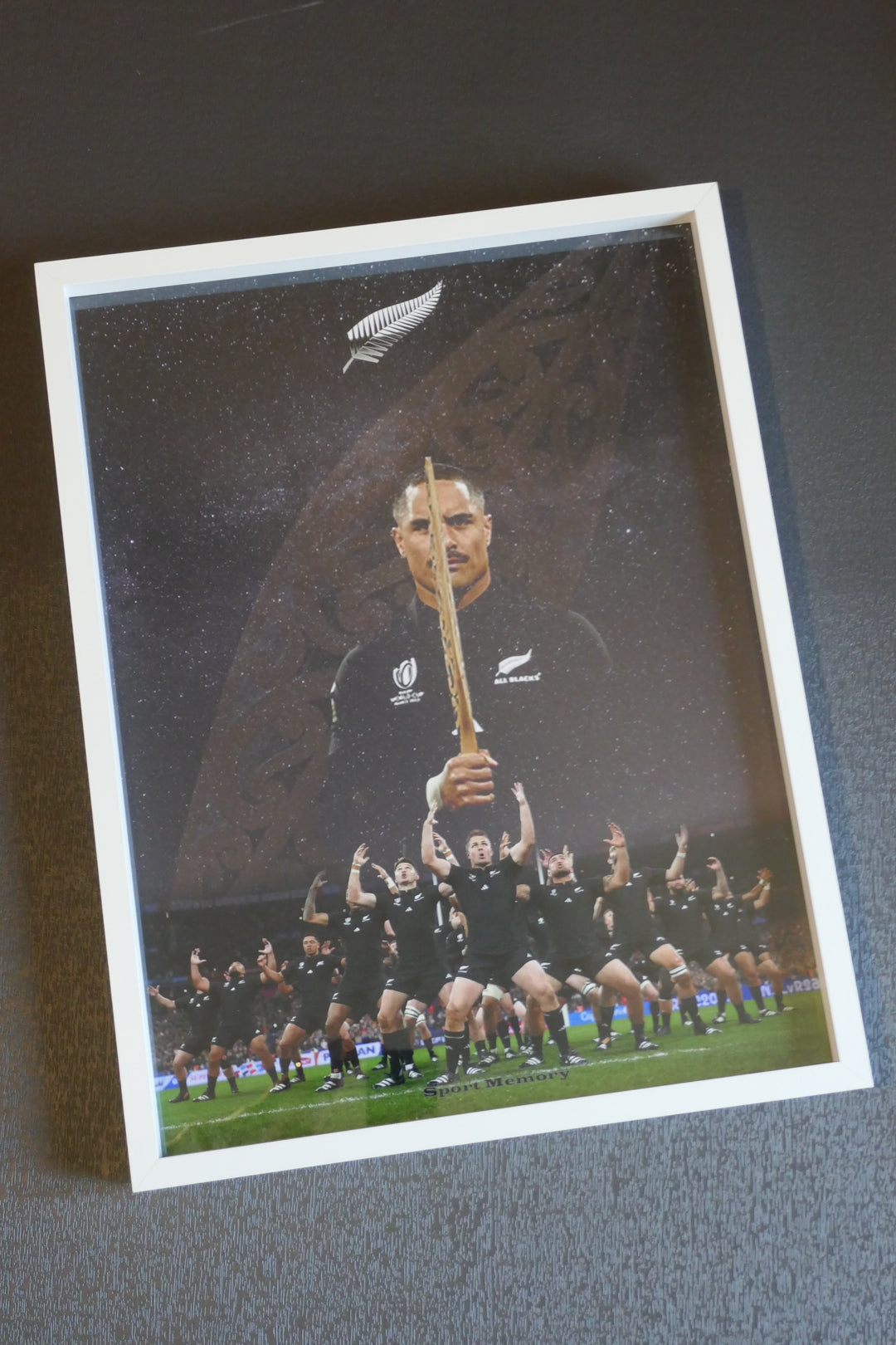 Nouvelle-Zélande All Blacks - Haka - Cadre blanc _ (30x40)