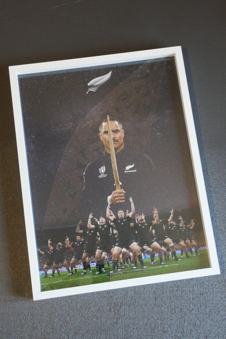 Nouvelle-Zélande All Blacks - Haka - Cadre blanc _ (30x40)