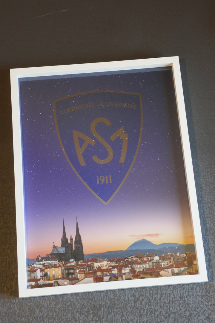 ASM Clermont Auvergne - Clermont nuit étoilée - Cadre blanc _ (30x40)