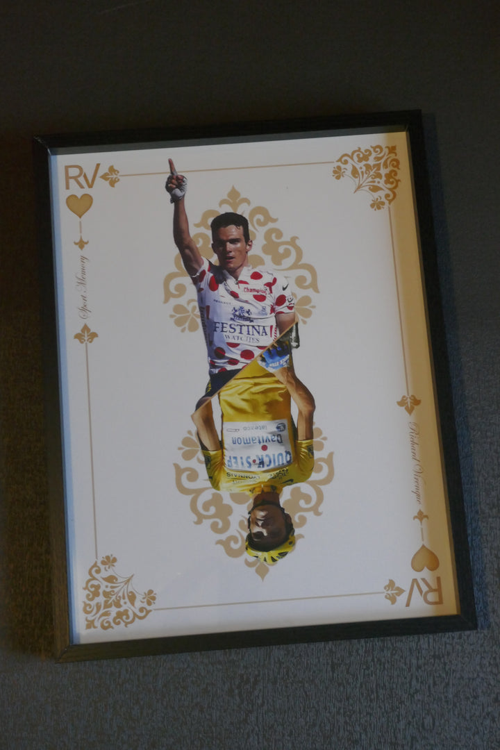 Richard Virenque - Carte de jeu - Cadre noir _ (30x40)