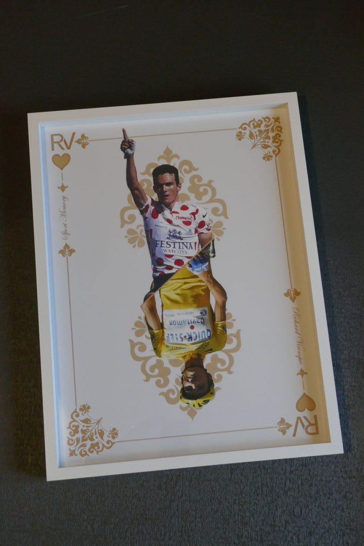 Richard Virenque - Carte de jeu - Cadre blanc _ (30x40)