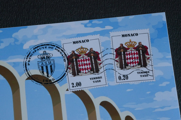 AS Monaco - Stade Louis II et Méditerranée - Cadre noir _ (30x40)