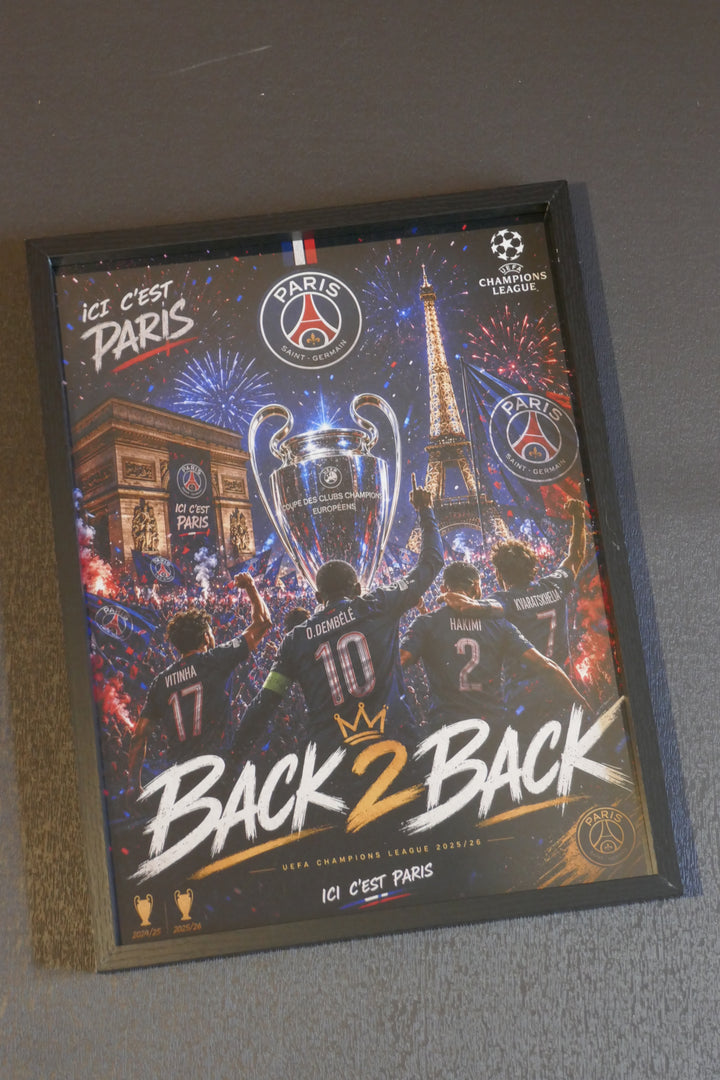 Paris Saint Germain - Champions League 2026 _ fête 1 - Cadre noir _ (30x40)