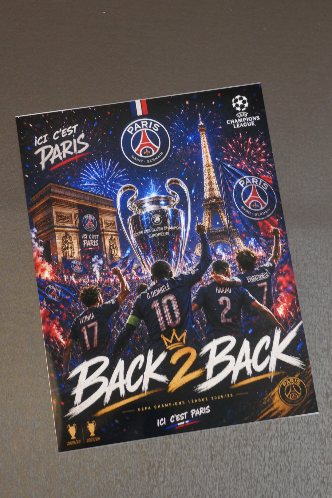 Paris Saint Germain - Champions League 2026 _ fête 1 - Tirage sans cadre _ (30x40)