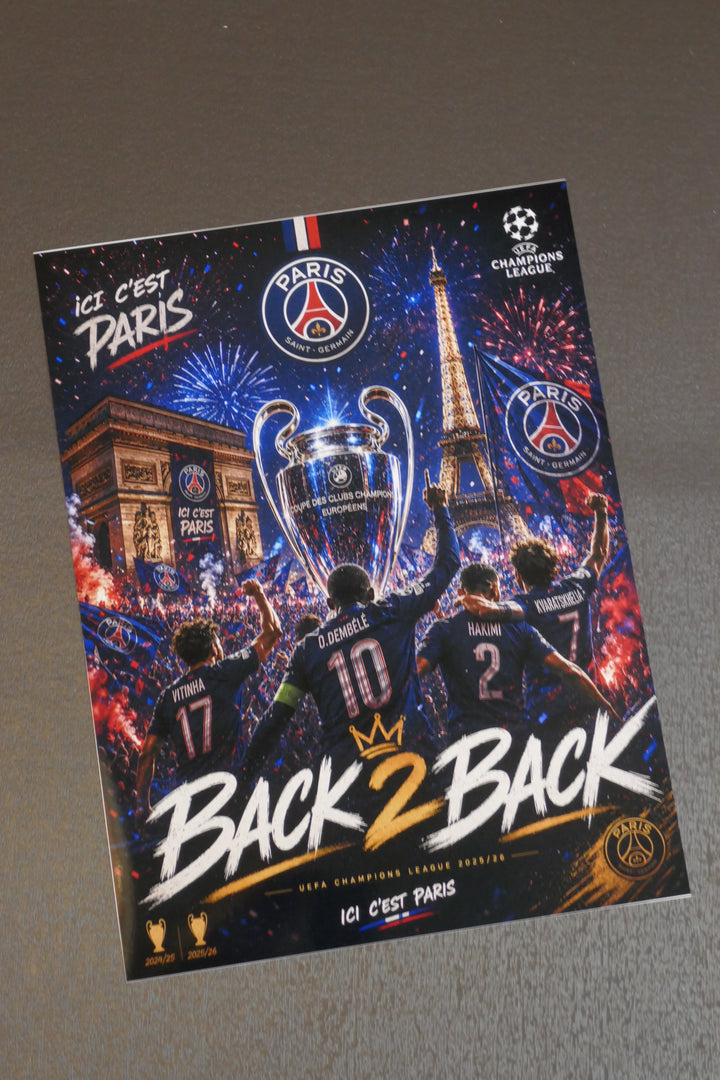 Paris Saint Germain - Champions League 2026 _ fête 1 - Tirage sans cadre _ (30x40)