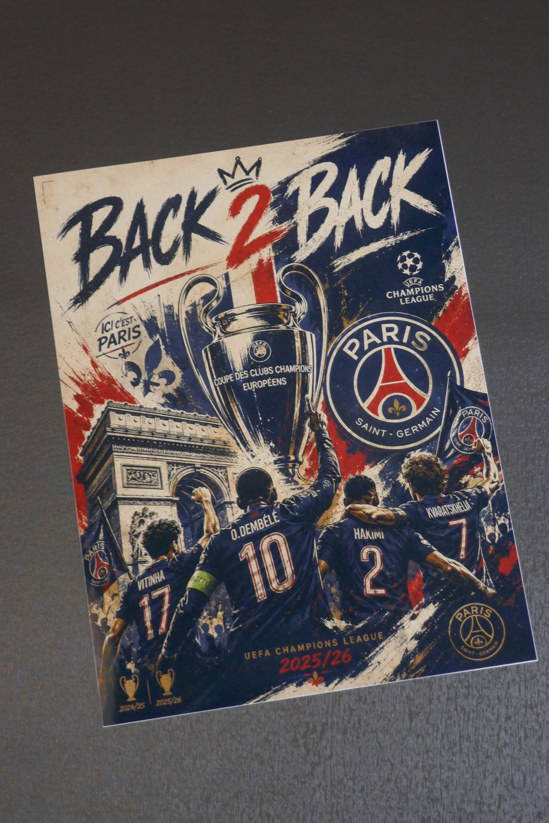 Paris Saint Germain - Champions League 2026 _ fête 2 - Tirage sans cadre _ (30x40)