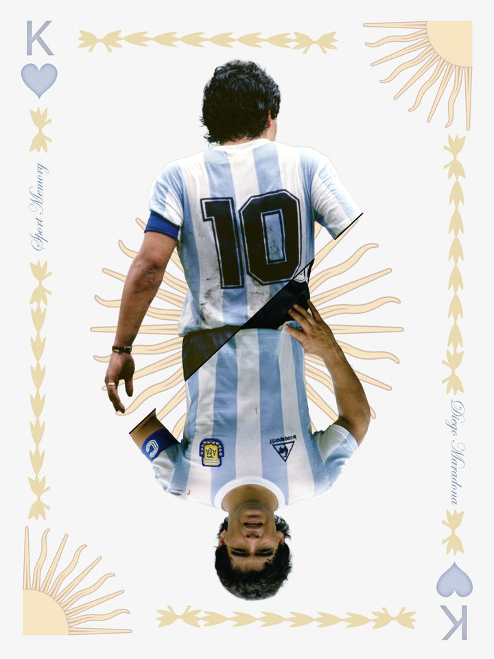 Diego Maradona - Carte de jeu - Tirage sans cadre _ (30x40)