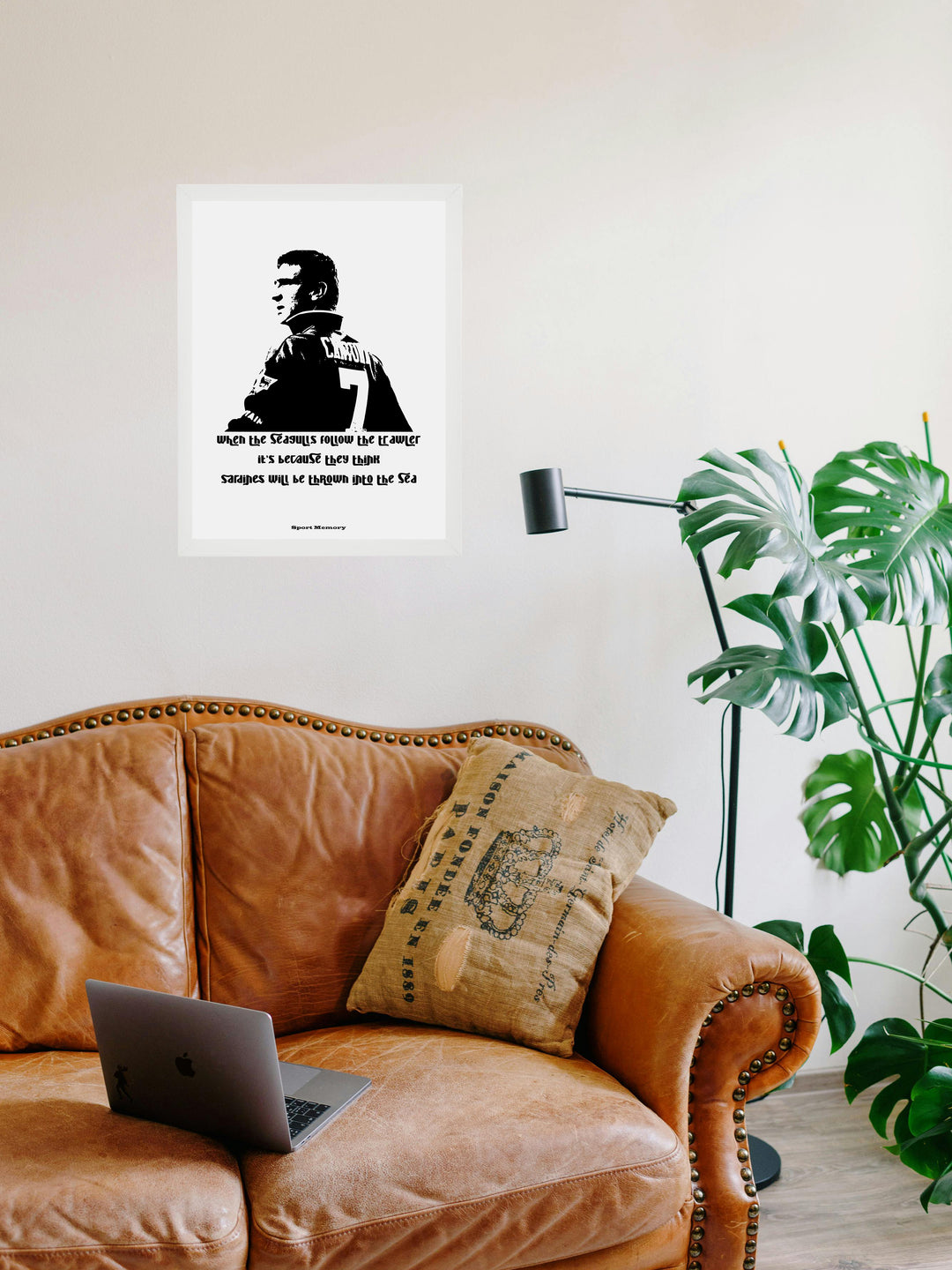 Eric Cantona - Les Mouettes - Cadre blanc _ (30x40)