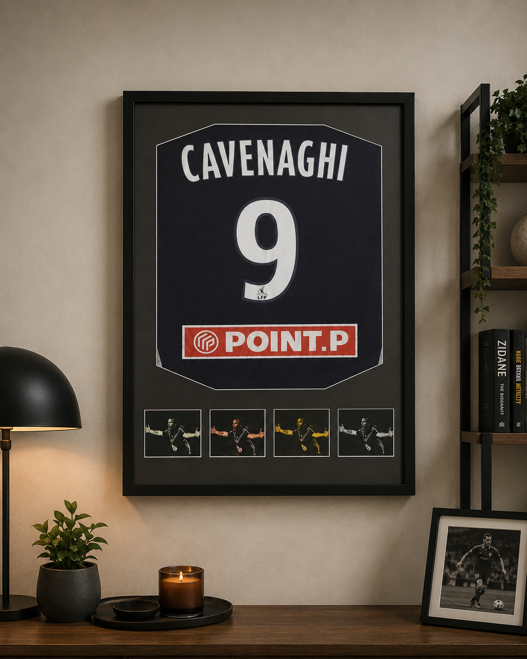FC Girondins de Bordeaux 2008/09 - Fernando Cavenaghi - Maillot porté et encadré