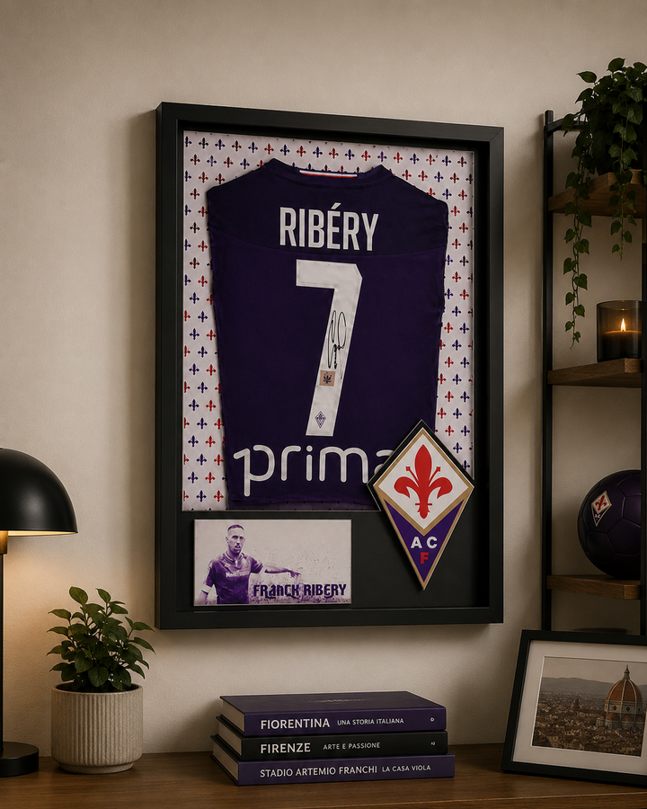 Fiorentina 2019/20 - Franck Ribery - Maillot signé et Encadré _ #04114