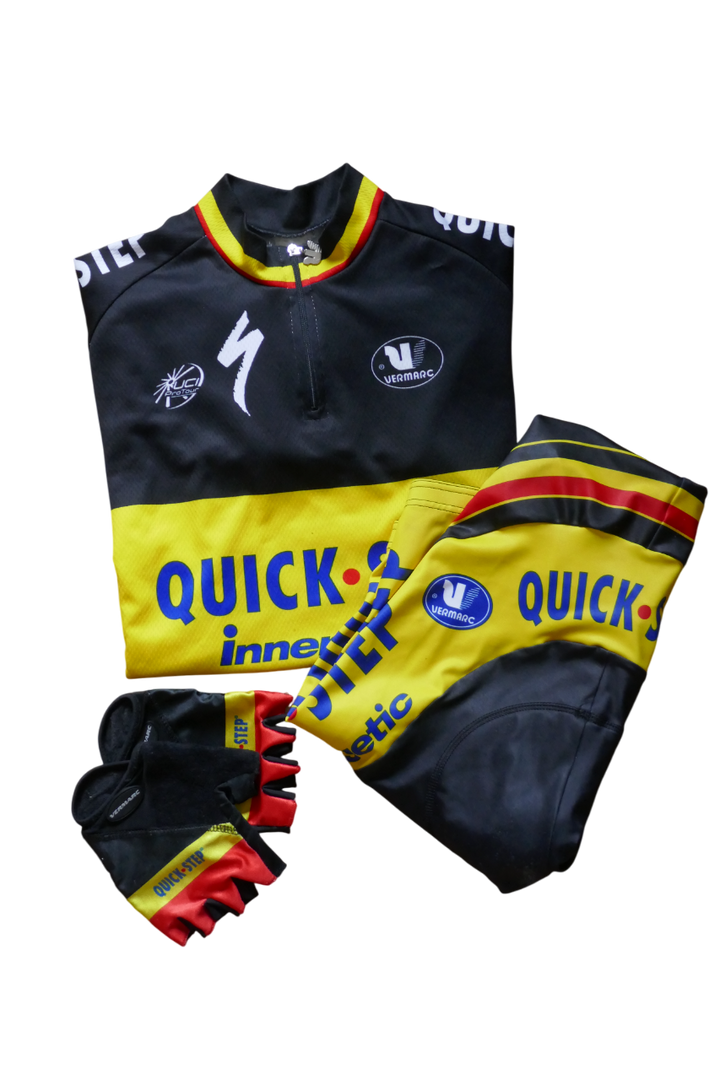 Quick Step 2008 - Stijn Devolder - Maillot Cuissard et Gants Champion de Belgique _ (L) #04036
