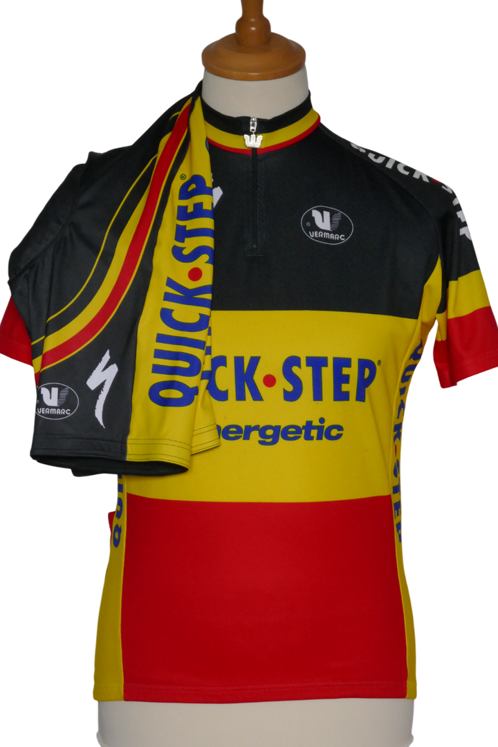 Quick Step 2008 - Stijn Devolder - Maillot Cuissard et Gants Champion de Belgique _ (L) #04036