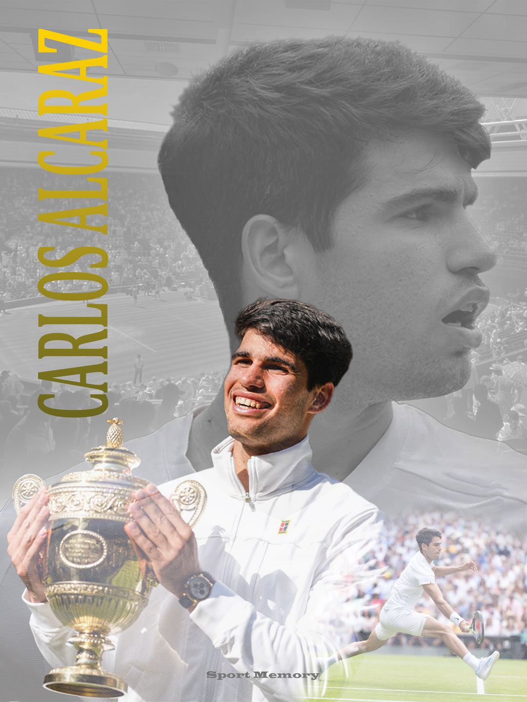Carlos Alcaraz - Wimbledon - Tirage sans cadre _ (30x40)