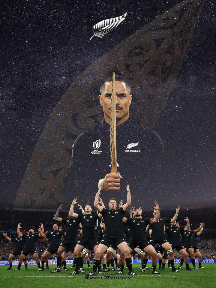 Nouvelle-Zélande All Blacks - Haka - Cadre blanc _ (30x40)